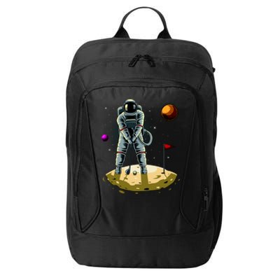 Astronaut Golfing On The Moon Funny Golf Lovers City Backpack