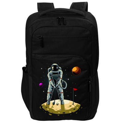 Astronaut Golfing On The Moon Funny Golf Lovers Impact Tech Backpack