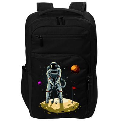 Astronaut Golfing On The Moon Funny Golf Lovers Impact Tech Backpack