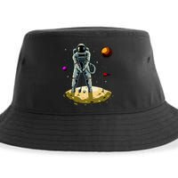 Astronaut Golfing On The Moon Funny Golf Lovers Sustainable Bucket Hat