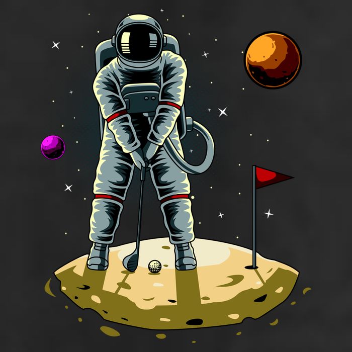 Astronaut Golfing On The Moon Funny Golf Lovers Adult Drive Performance Visor