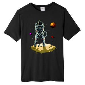 Astronaut Golfing On The Moon Funny Golf Lovers Tall Fusion ChromaSoft Performance T-Shirt