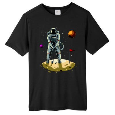 Astronaut Golfing On The Moon Funny Golf Lovers Tall Fusion ChromaSoft Performance T-Shirt