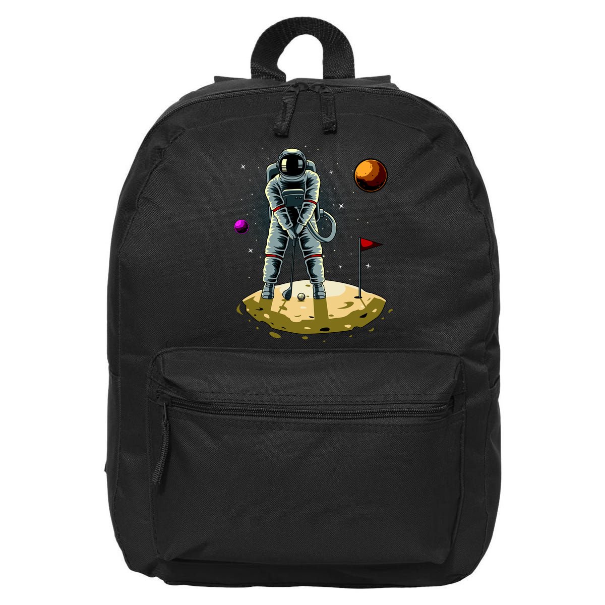 Astronaut Golfing On The Moon Funny Golf Lovers 16 in Basic Backpack