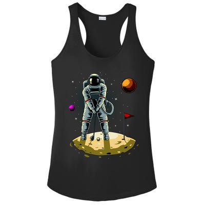 Astronaut Golfing On The Moon Funny Golf Lovers Ladies PosiCharge Competitor Racerback Tank