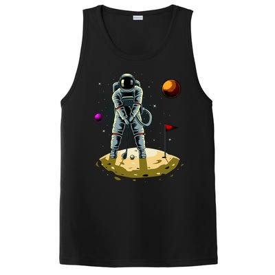 Astronaut Golfing On The Moon Funny Golf Lovers PosiCharge Competitor Tank