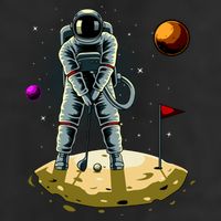 Astronaut Golfing On The Moon Funny Golf Lovers Trucker Hat