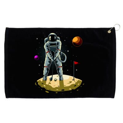 Astronaut Golfing On The Moon Funny Golf Lovers Grommeted Golf Towel