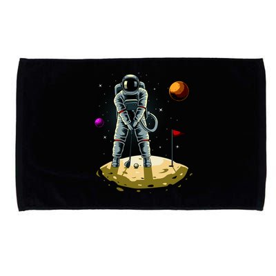 Astronaut Golfing On The Moon Funny Golf Lovers Microfiber Hand Towel