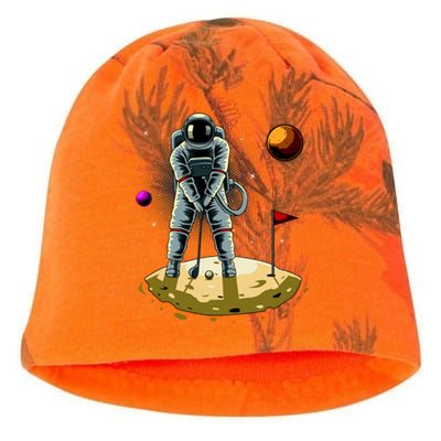 Astronaut Golfing On The Moon Funny Golf Lovers Kati - Camo Knit Beanie