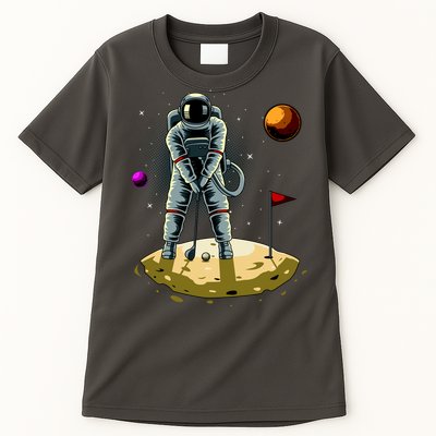 Astronaut Golfing On The Moon Funny Golf Lovers Tall T-Shirt