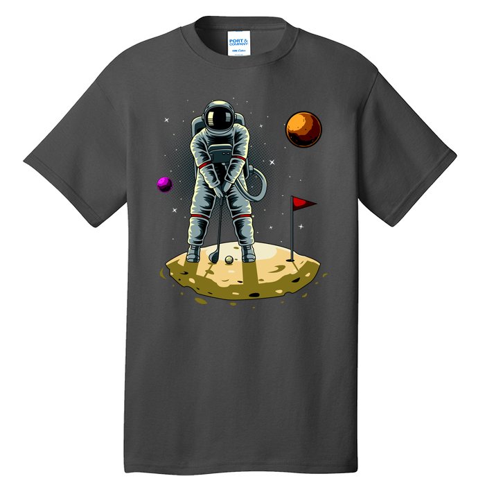 Astronaut Golfing On The Moon Funny Golf Lovers Tall T-Shirt