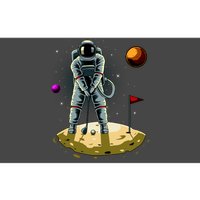 Astronaut Golfing On The Moon Funny Golf Lovers Bumper Sticker