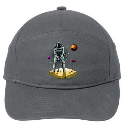 Astronaut Golfing On The Moon Funny Golf Lovers 7-Panel Snapback Hat