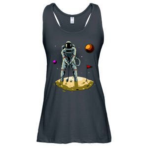 Astronaut Golfing On The Moon Funny Golf Lovers Ladies Essential Flowy Tank