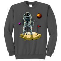 Astronaut Golfing On The Moon Funny Golf Lovers Tall Sweatshirt