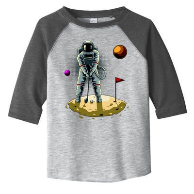 Astronaut Golfing On The Moon Funny Golf Lovers Toddler Fine Jersey T-Shirt