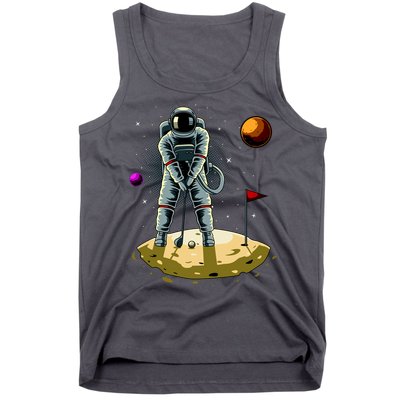 Astronaut Golfing On The Moon Funny Golf Lovers Tank Top