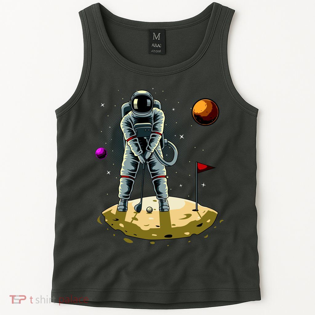 Astronaut Golfing On The Moon Funny Golf Lovers Tank Top