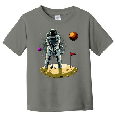 Astronaut Golfing On The Moon Funny Golf Lovers Toddler T-Shirt