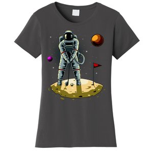 Astronaut Golfing On The Moon Funny Golf Lovers Women's T-Shirt