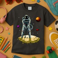 Astronaut Golfing On The Moon Funny Golf Lovers Kids T-Shirt