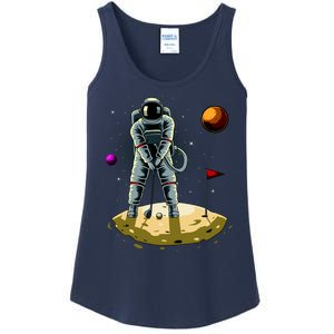 Astronaut Golfing On The Moon Funny Golf Lovers Ladies Essential Tank