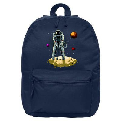 Astronaut Golfing On The Moon Funny Golf Lovers 16 in Basic Backpack