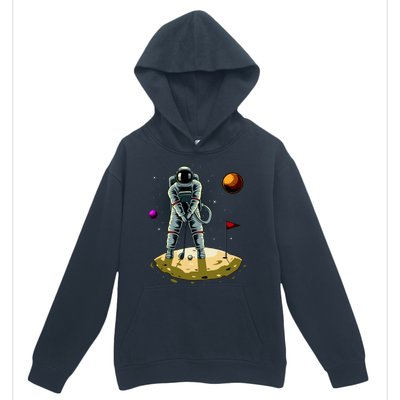 Astronaut Golfing On The Moon Funny Golf Lovers Urban Pullover Hoodie