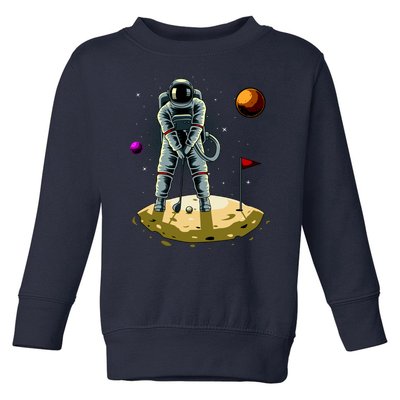 Astronaut Golfing On The Moon Funny Golf Lovers Toddler Sweatshirt