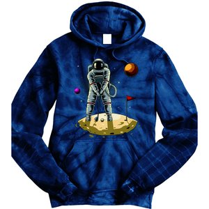 Astronaut Golfing On The Moon Funny Golf Lovers Tie Dye Hoodie