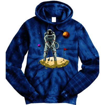 Astronaut Golfing On The Moon Funny Golf Lovers Tie Dye Hoodie