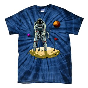 Astronaut Golfing On The Moon Funny Golf Lovers Tie-Dye T-Shirt