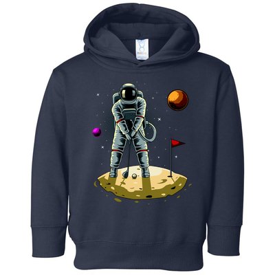 Astronaut Golfing On The Moon Funny Golf Lovers Toddler Hoodie