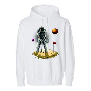 Astronaut Golfing On The Moon Funny Golf Lovers Garment-Dyed Fleece Hoodie