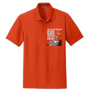 Anime Gift On The 6th Day God Created Anime Funny Anime Gift Dry Zone Grid Polo