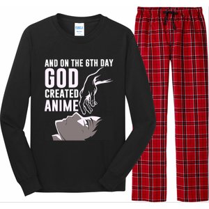 Anime Gift On The 6th Day God Created Anime Funny Anime Gift Long Sleeve Pajama Set