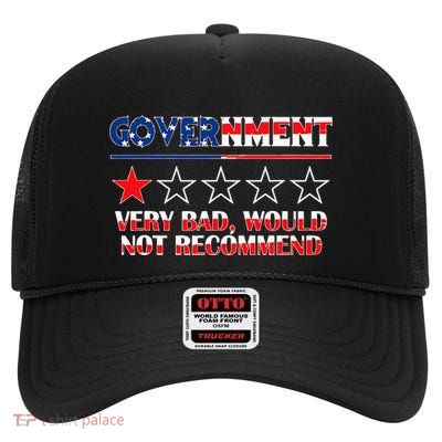 Anti Government One Star Rate Not Recommend High Crown Mesh Back Trucker Hat
