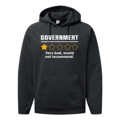 Anti Government One Star Rate Not Recommend Performance Fleece Hoodie