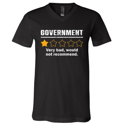 Anti Government One Star Rate Not Recommend V-Neck T-Shirt