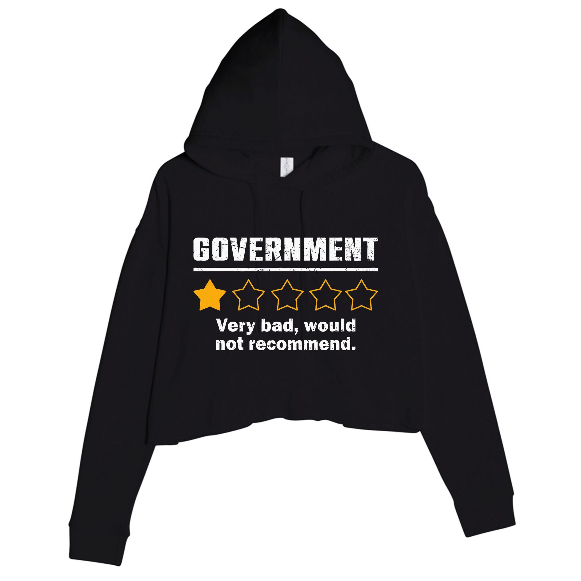 Anti Government One Star Rate Not Recommend Crop Fleece Hoodie