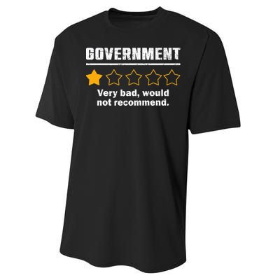 Anti Government One Star Rate Not Recommend Performance Sprint T-Shirt