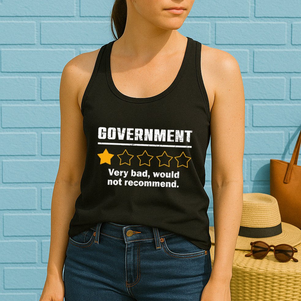 Anti Government One Star Rate Not Recommend Womens Tank Top