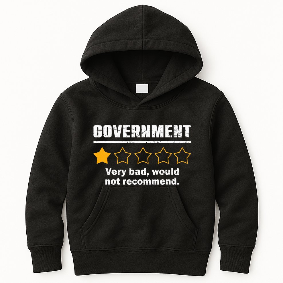 Anti Government One Star Rate Not Recommend Kids Hoodie