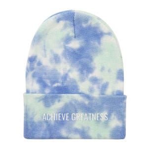 Achieve Greatness Optimistic And Inspirational Message Tie Dye 12in Knit Beanie