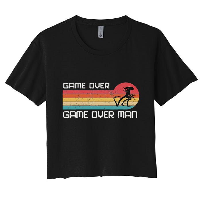 Alien Game Over Man Women's Crop Top Tee