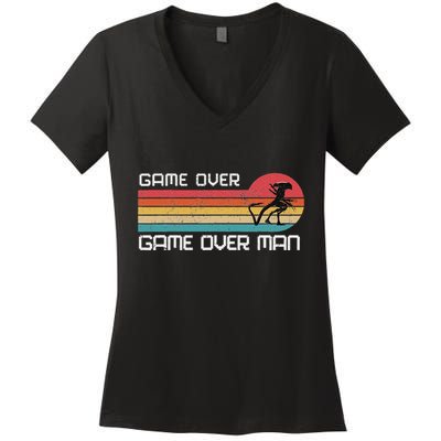Alien Game Over Man Women's V-Neck T-Shirt