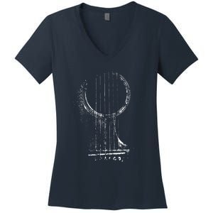 Acoustic Guitar Player Six String Classic Rock Roll Women's V-Neck T-Shirt