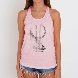 Acoustic Guitar Player Six String Classic Rock Roll Women's Knotted Racerback Tank