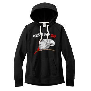 African Grey Parrot Dad Funny Women's Fleece Hoodie